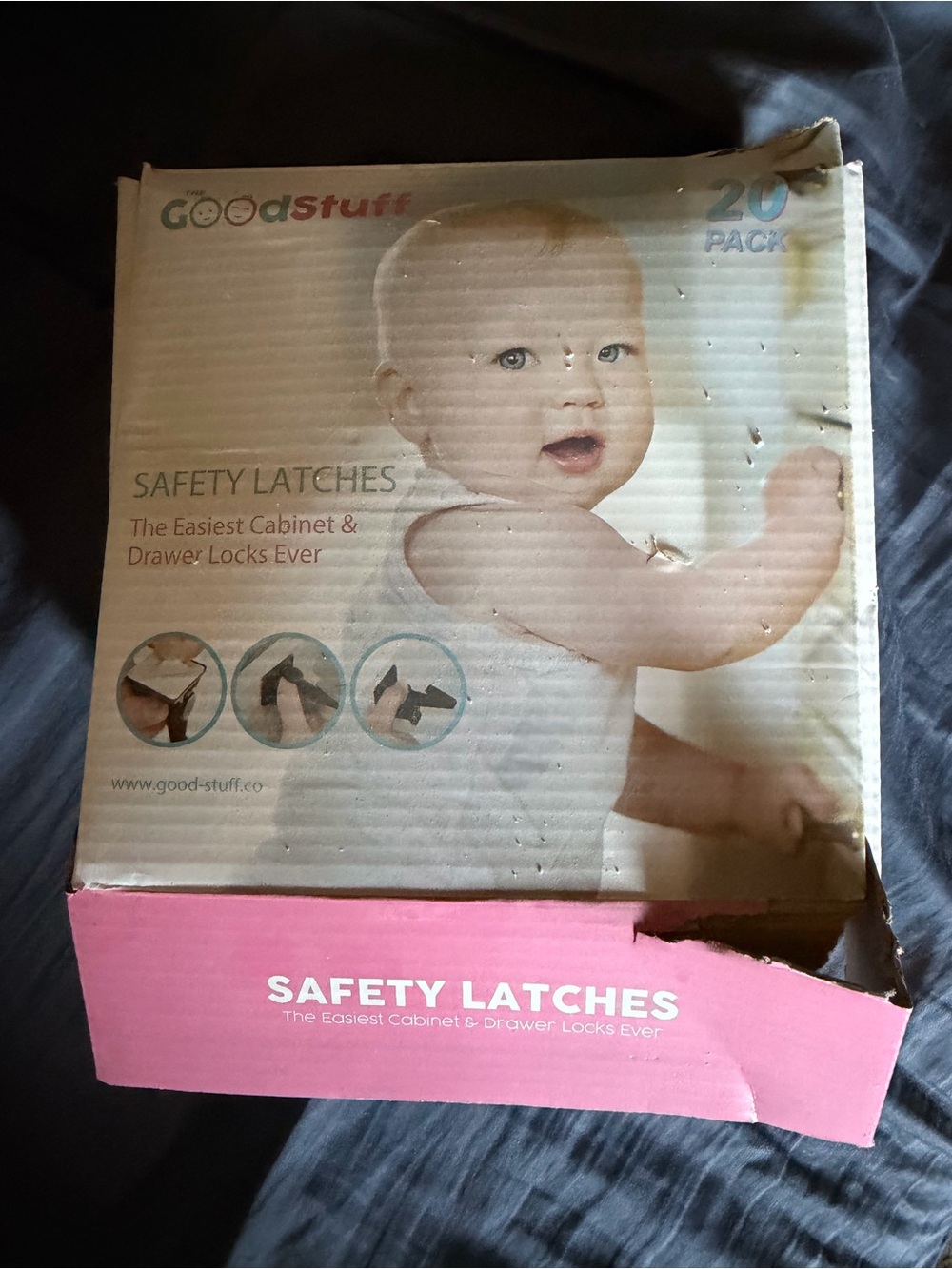 GoodStuff Safety Latches - Pink & White Packaging